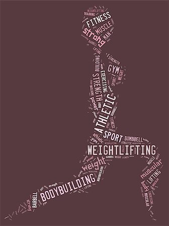 seiksoon (artist) - weighlifting pictogram with pink wordings on pink background Stockbilder - Microstock & Abonnement, Bildnummer: 400-07169425