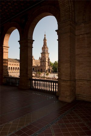 Spain Square in Maria Luisa Park in Seville, Spain Stockbilder - Microstock & Abonnement, Bildnummer: 400-07169483