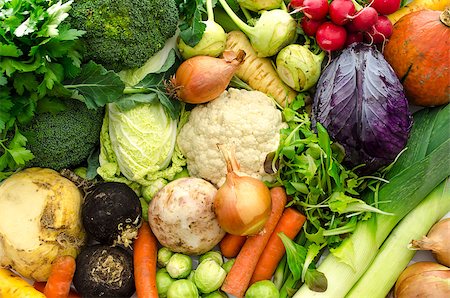 Top view of vegetables representing healthy food. Stockbilder - Microstock & Abonnement, Bildnummer: 400-07169890