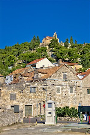 simsearch:400-07175405,k - Town of Tribunj Dalmatian architecture vertical view, Dalmatia, Croatia Foto de stock - Royalty-Free Super Valor e Assinatura, Número: 400-07169971