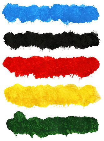 simsearch:400-08410775,k - Big size colorful acrylic brush strokes isolated on white background Stock Photo - Budget Royalty-Free & Subscription, Code: 400-07174243