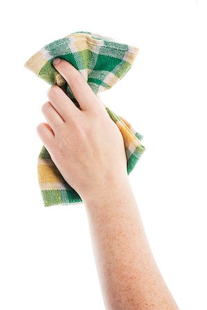 detergente - Hand with checkered cleaning cloth isolated on white Foto de stock - Super Valor sin royalties y Suscripción, Código: 400-07174258
