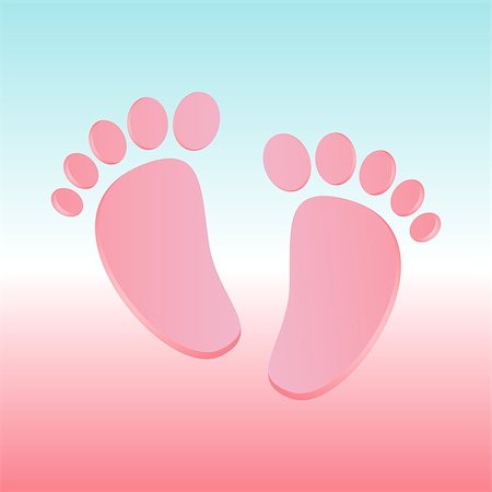 Baby shower invitation card with baby feet - pink and blue Stock Photo - Budget Royalty-Free & Subscription, Code: 400-07174263