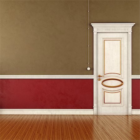 simsearch:400-08428633,k - Empty retro room with classic grunge door - rendering Foto de stock - Super Valor sin royalties y Suscripción, Código: 400-07174430