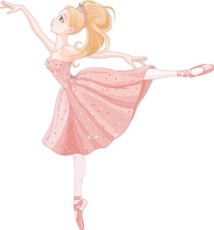 Illustration of cute dancing ballerina Foto de stock - Super Valor sin royalties y Suscripción, Código: 400-07174864