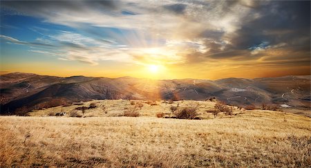 simsearch:400-07570603,k - Beautiful sunrise in the autumn mountains of Crimea Stock Photo - Budget Royalty-Free & Subscription, Code: 400-07175110