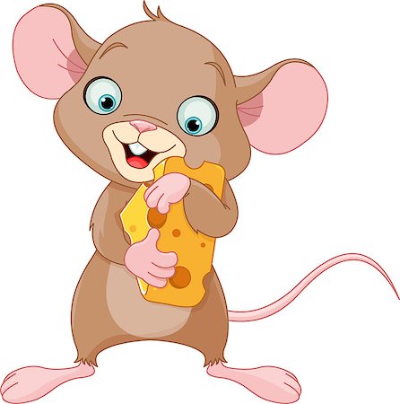 ratazana - Cute mouse holding a piece of cheese Foto de stock - Royalty-Free Super Valor e Assinatura, Número: 400-07175147