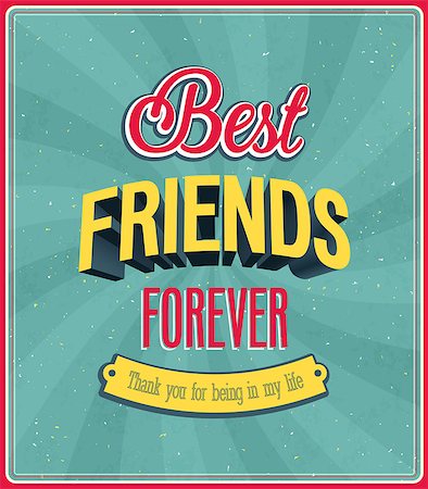 simsearch:400-08647286,k - Best friends forever typographic design. Vector illustration. Foto de stock - Super Valor sin royalties y Suscripción, Código: 400-07175168