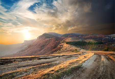 simsearch:400-07570603,k - Beautiful sunrise in the autumn mountains of Crimea Stock Photo - Budget Royalty-Free & Subscription, Code: 400-07175275