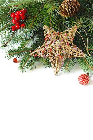 simsearch:400-07061808,k - Christmas composition with golden star. Photographie de stock - Aubaine LD & Abonnement, Code: 400-07175489