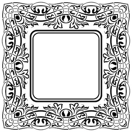 simsearch:400-08223868,k - Black frame with ornamental border on white background Foto de stock - Super Valor sin royalties y Suscripción, Código: 400-07175637