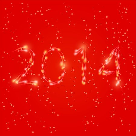 simsearch:400-08318552,k - Shiny Red Neon 2014 Letters. Light New Year Card Background Vector. Stock Photo - Budget Royalty-Free & Subscription, Code: 400-07175867