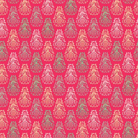 simsearch:400-04800290,k - Vector Pink Seamless Pattern Background with Ordered Elements Photographie de stock - Aubaine LD & Abonnement, Code: 400-07175875