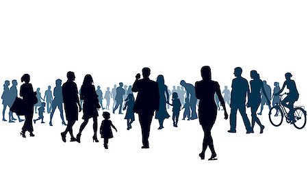 simsearch:400-07924838,k - Crowd of people walking. People are going to the light. Foto de stock - Super Valor sin royalties y Suscripción, Código: 400-07176108