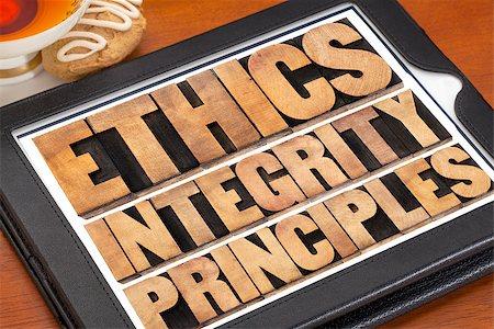 simsearch:400-07179122,k - ethics, integrity and principles word abstract - ethical concept on a digital tablet with a cup of tea Stock Photo - Budget Royalty-Free & Subscription, Code: 400-07176169