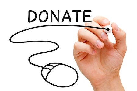 donation - Hand sketching Online Donation Concept with black marker on transparent wipe board. Stock Photo - Budget Royalty-Free & Subscription, Code: 400-07176275