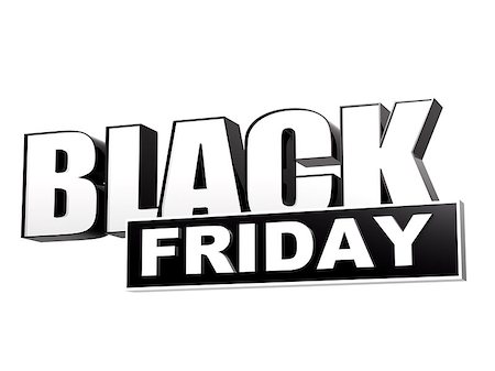 black friday - text in 3d black white banner, letters and block, business holiday concept Fotografie stock - Microstock e Abbonamento, Codice: 400-07176623