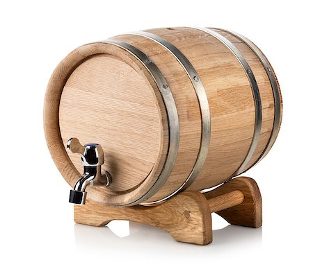 simsearch:400-08433088,k - Wooden wine barrel isolated on a white background Foto de stock - Royalty-Free Super Valor e Assinatura, Número: 400-07178900
