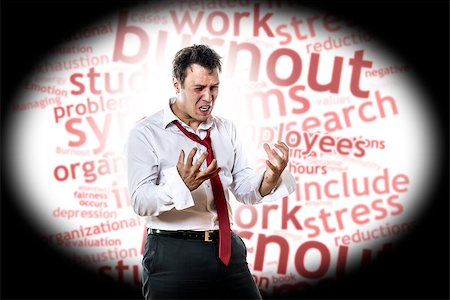 simsearch:400-08551867,k - Screaming, desperate man with burnout syndrome Stock Photo - Budget Royalty-Free & Subscription, Code: 400-07178913