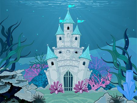 Magic Fairy Tale Mermaid Princess Castle Stock Photo - Budget Royalty-Free & Subscription, Code: 400-07178991