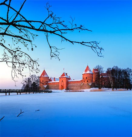 Trakai. Trakai is a historic city and lake resort in Lithuania. It lies 28 km west of Vilnius, the capital of Lithuania. Stock Photo - Budget Royalty-Free & Subscription, Code: 400-07179022