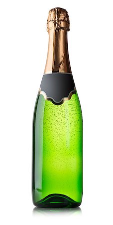 Bottle of champagne isolated on a white background Stockbilder - Microstock & Abonnement, Bildnummer: 400-07179262