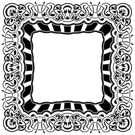 simsearch:400-08223868,k - Black frame with ornamental border on white background Foto de stock - Super Valor sin royalties y Suscripción, Código: 400-07179345