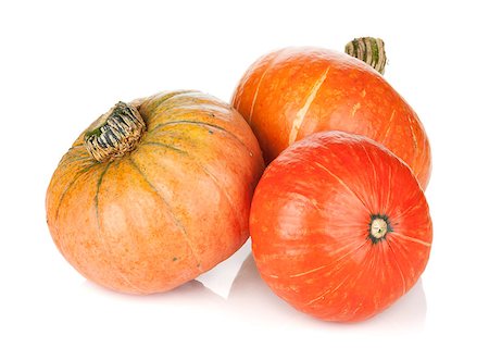 simsearch:400-08400066,k - Three ripe small pumpkins. Isolated on white background Photographie de stock - Aubaine LD & Abonnement, Code: 400-07179455