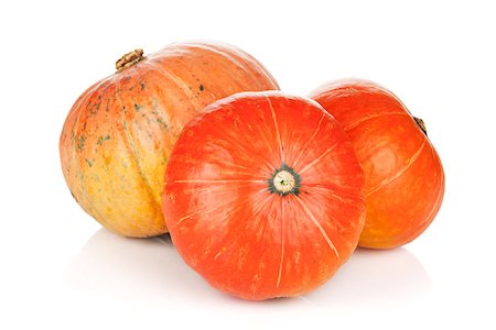 simsearch:400-07828867,k - Three ripe small pumpkins. Isolated on white background Photographie de stock - Aubaine LD & Abonnement, Code: 400-07179457