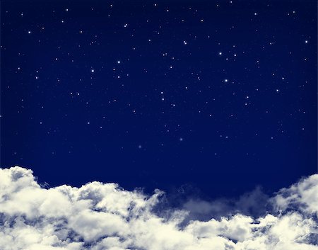 simsearch:400-05885968,k - Clouds and stars in a night blue sky background Photographie de stock - Aubaine LD & Abonnement, Code: 400-07179452