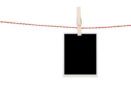 simsearch:400-06463913,k - Blank photo hanging on clothesline. Isolated on white background Foto de stock - Super Valor sin royalties y Suscripción, Código: 400-07179665