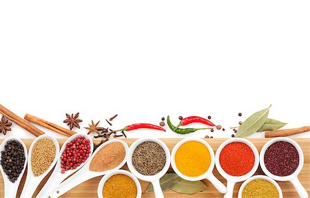 simsearch:693-06022127,k - Various spices selection. Isolated on white background Stock Photo - Budget Royalty-Free & Subscription, Code: 400-07179679