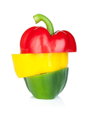 simsearch:400-06061963,k - Colorful sliced bell pepper. Isolated on white background Foto de stock - Royalty-Free Super Valor e Assinatura, Número: 400-07179752