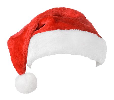 simsearch:400-08409193,k - Santa Claus red hat isolated on white background Fotografie stock - Microstock e Abbonamento, Codice: 400-07179884