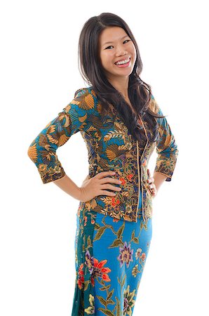 Asian woman in Kebaya, kebaya usually worn by women in Indonesia, Malaysia, Brunei, Burma, Singapore, southern Thailand. Stock Photo - Budget Royalty-Free & Subscription, Code: 400-07170012