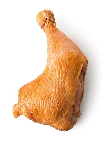 simsearch:400-08575917,k - Smoked chicken leg quarter isolated on white Photographie de stock - Aubaine LD & Abonnement, Code: 400-07170188