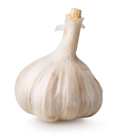 simsearch:400-05190028,k - White garlic isolated on a white background Foto de stock - Super Valor sin royalties y Suscripción, Código: 400-07170190