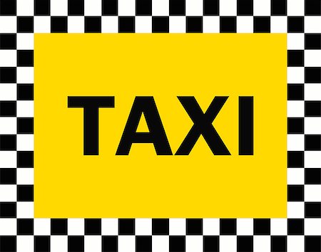 simsearch:400-06928128,k - Taxi sign on yellow background in black and white frame Stockbilder - Microstock & Abonnement, Bildnummer: 400-07170293