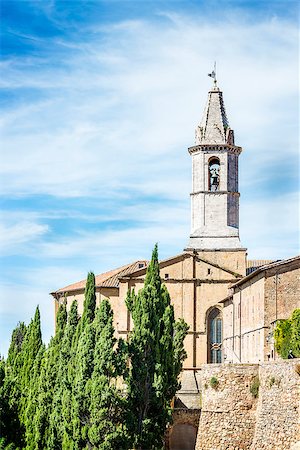 simsearch:400-07212378,k - Church of Pienza in Tuscany, Italia, Europe Foto de stock - Royalty-Free Super Valor e Assinatura, Número: 400-07170608