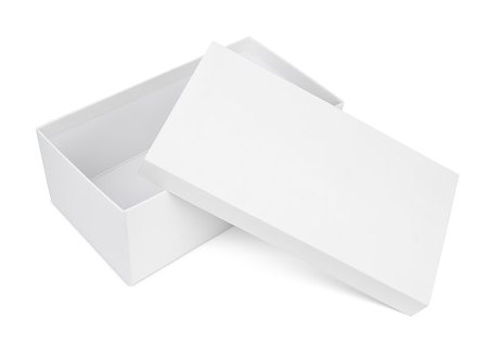 footwear packaging - Open shoe box isolated on white with clipping path Foto de stock - Super Valor sin royalties y Suscripción, Código: 400-07171330