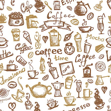 Coffee time, seamless background for your design Foto de stock - Super Valor sin royalties y Suscripción, Código: 400-07171823