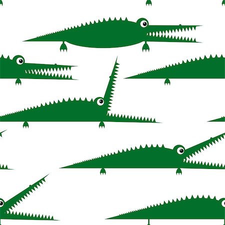 Funny green crocodile, seamless pattern for your design Stock Photo - Budget Royalty-Free & Subscription, Code: 400-07171861