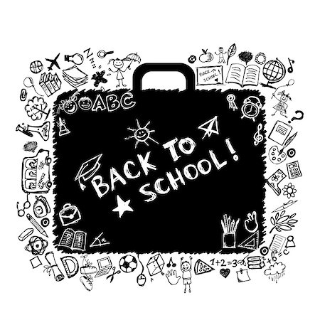 simsearch:400-04675026,k - School bag sketch for your design Foto de stock - Royalty-Free Super Valor e Assinatura, Número: 400-07171895