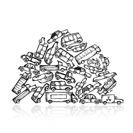 simsearch:400-04538091,k - Pile of different cars Stockbilder - Microstock & Abonnement, Bildnummer: 400-07171918