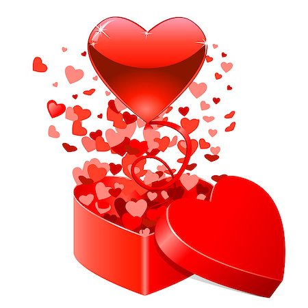 simsearch:400-04736001,k - Gift box with flying hearts for Valentine's Day Foto de stock - Super Valor sin royalties y Suscripción, Código: 400-07171969