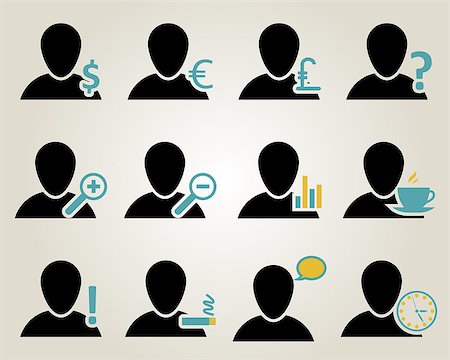 simsearch:400-04314336,k - Office and people icon set. Vector illustration. Photographie de stock - Aubaine LD & Abonnement, Code: 400-07172014