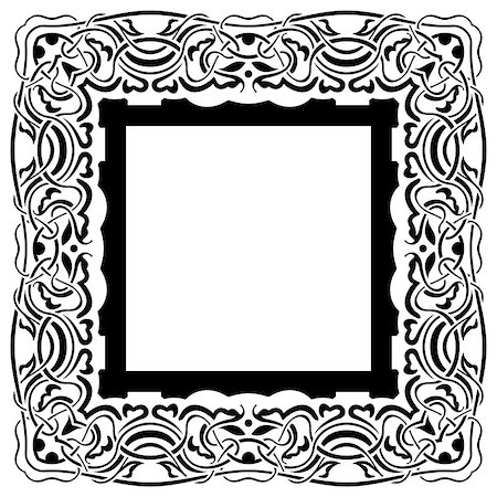 simsearch:400-08223868,k - Black frame with ornamental border on white background Foto de stock - Super Valor sin royalties y Suscripción, Código: 400-07172116