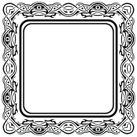 simsearch:400-08223868,k - Black frame with ornamental border on white background Foto de stock - Super Valor sin royalties y Suscripción, Código: 400-07172118