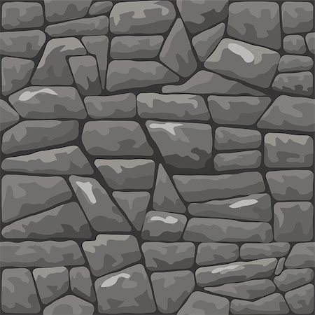 pebble walling - Vector illustration of grey stone seamless pattern Foto de stock - Super Valor sin royalties y Suscripción, Código: 400-07172125