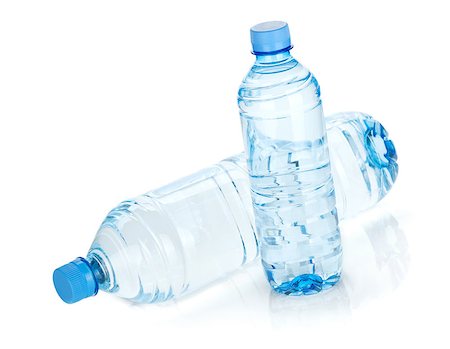 simsearch:400-08193402,k - Two water bottles. Isolated on white background Foto de stock - Super Valor sin royalties y Suscripción, Código: 400-07172270
